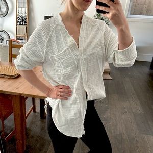 Aerie oversized white muslin button up